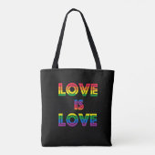 Liebe ist Liebe Retro Gay Pride LGBT Black Tasche (Rückseite)
