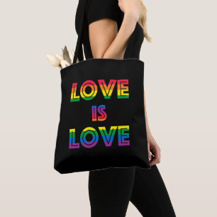 Liebe ist Liebe Retro Gay Pride LGBT Schwarz Tasche