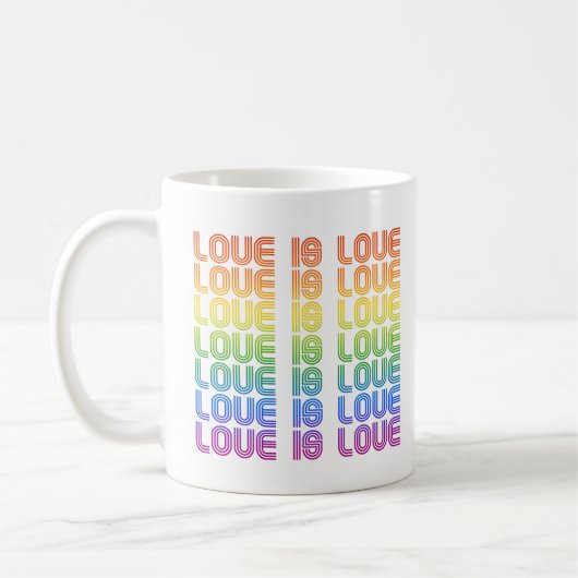 Liebe ist Liebe Retro Kaffeetasse (Links)