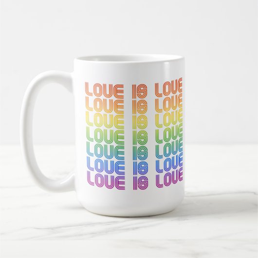 Liebe ist Liebe Retro Kaffeetasse (Links)