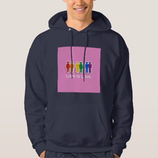 LIEBE IST LIEBE-ROSA HOODIE (Vorderseite)