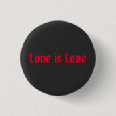 Liebe ist Liebe rot Alte Englische Typografie Button (Vorderseite)