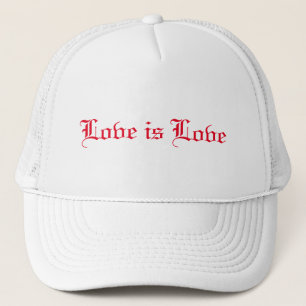 Liebe ist Liebe rot Alte Englische Typografie cool Truckerkappe