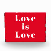 "Liebe ist Liebe" rot Fotoblock (Vorderseite)