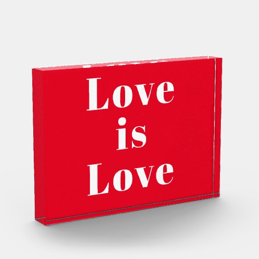 "Liebe ist Liebe" rot Fotoblock (Links)