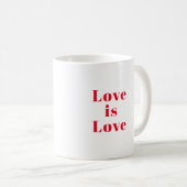 "Liebe ist Liebe" rot Kaffeetasse (VorderseiteRechts)