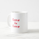 "Liebe ist Liebe" rot Kaffeetasse (Vorderseite Links)