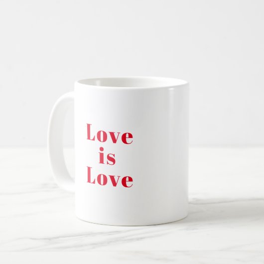 "Liebe ist Liebe" rot Kaffeetasse (Vorderseite Links)