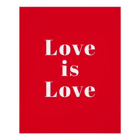 "Liebe ist Liebe" rot Poster (Vorderseite)