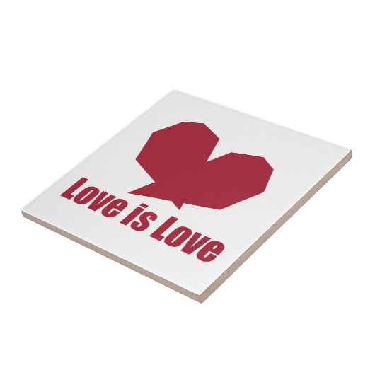 Liebe ist Liebe rotes Herz Fliese (Seite)