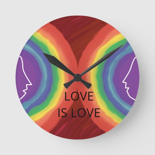 LIEBE IST LIEBE RUNDE WANDUHR (Vorderseite)