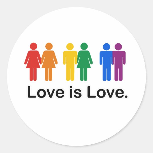 Liebe ist Liebe Runder Aufkleber (Vorderseite)