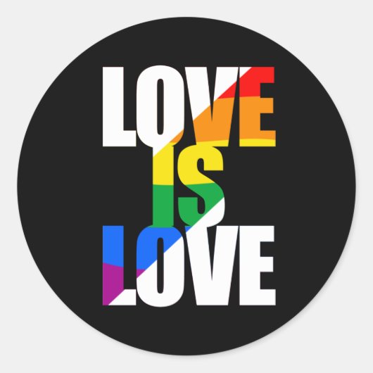 LIEBE IST LIEBE RUNDER AUFKLEBER (Vorderseite)