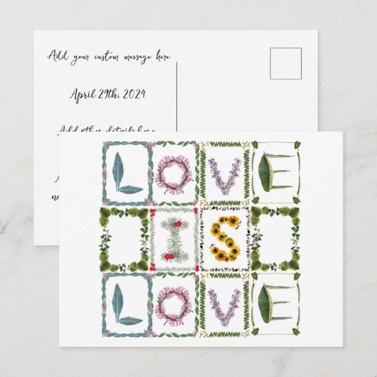 Liebe ist Liebe Save the Date oder Ankündigung Postkarte (Vorne/Hinten)