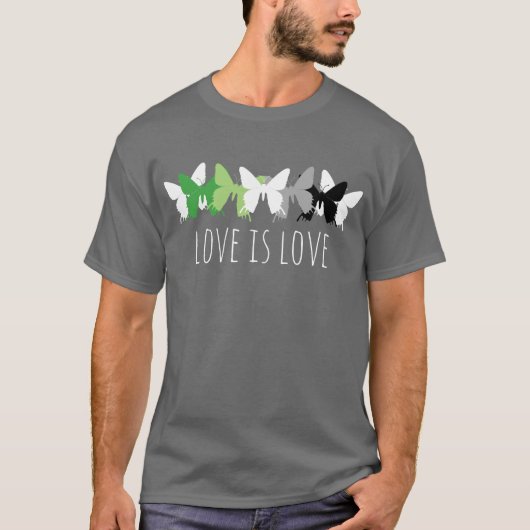Liebe ist Liebe Schmetterling Aromantisch T-Shirt (Vorderseite)