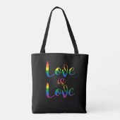 Liebe ist Liebe Schriftzug LGBT Schwarz Tasche (Rückseite)