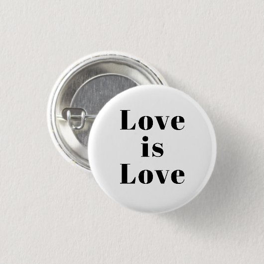 "Liebe ist Liebe" Schwarz-weiß Button (Vorne & Hinten)