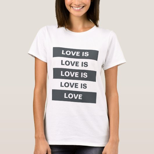Liebe ist Liebe Schwarz-weiß T-Shirt (Vorderseite)