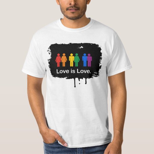 LIEBE IST LIEBE-SCHWARZES T-Shirt (Vorderseite)