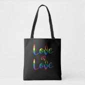 Liebe ist Liebe Script LGBT Black Tasche (Vorderseite)