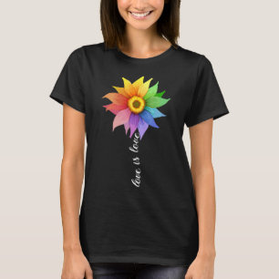 Liebe ist Liebe Sonnenblume Daisy Lgbt Pride Rainb T-Shirt