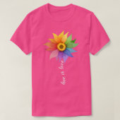 Liebe ist Liebe Sonnenblume Daisy LGBT Pride Rainb T-Shirt (Design vorne)