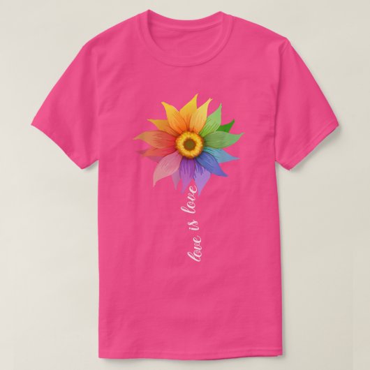 Liebe ist Liebe Sonnenblume Daisy LGBT Pride Rainb T-Shirt (Design vorne)