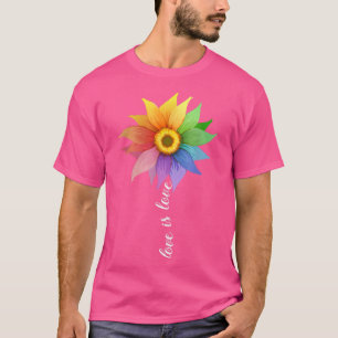 Liebe ist Liebe Sonnenblume Daisy LGBT Pride Rainb T-Shirt