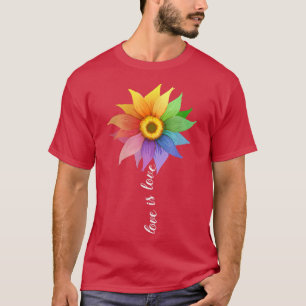 Liebe ist Liebe Sonnenblume Daisy LGBT Pride Rainb T-Shirt
