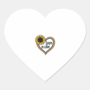Liebe ist Liebe Sonnenblumen Herz Vintage Vector S Herz-Aufkleber