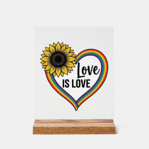 Liebe ist Liebe Sonnenblumen Herz Vintage Vektor S Acrylschild