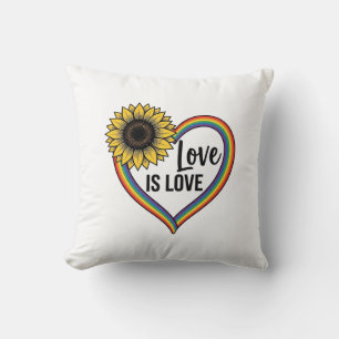 Liebe ist Liebe Sonnenblumen Herz Vintage Vektor S Kissen