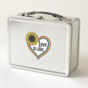 Liebe ist Liebe Sonnenblumen Herz Vintage Vektor S Metall Brotdose