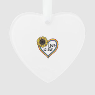 Liebe ist Liebe Sonnenblumen Herz Vintage Vektor S Ornament