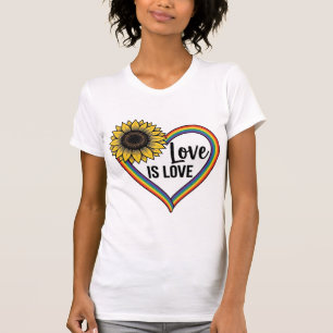 Liebe ist Liebe Sonnenblumen Herz Vintage Vektor S T-Shirt