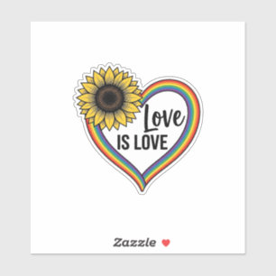 Liebe ist Liebe Sonnenblumen Herz Vintage Vektor T Aufkleber