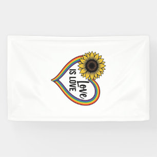 Liebe ist Liebe Sonnenblumen Herz Vintage Vektor T Banner