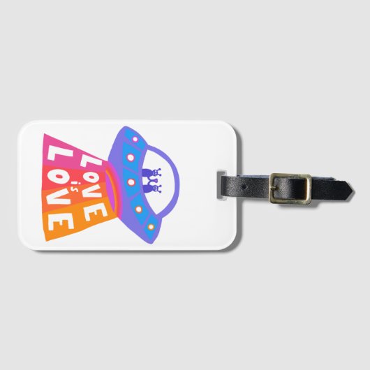 LIEBE IST LIEBE Space Außerirdischen Farbenfrohe R Gepäckanhänger (Vorderseite (Horizontal))