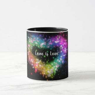 Liebe ist Liebe | Sprühfarbe Regenbogen Herz | Sto Tasse