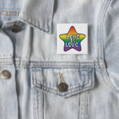 Liebe ist Liebe Stern Regenbogen LGBT-Flagge Farbv Button (Beispiel)