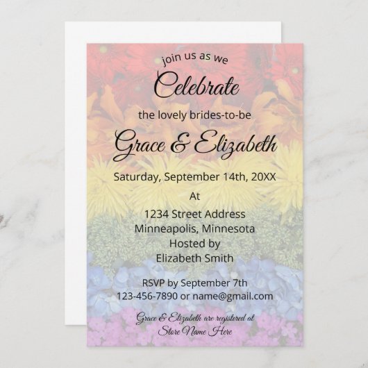 Liebe ist Liebe stolz Brautparty Einladung (Vorne/Hinten)