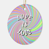 Liebe ist Liebe-Stolz Keramik Ornament (Links)