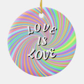 Liebe ist Liebe-Stolz Keramik Ornament (Hinten)