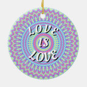 Liebe ist Liebe-Stolz Keramik Ornament (Hinten)