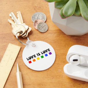 Liebe ist Liebe stolz Minimalistisch Regenbogen Schlüsselanhänger