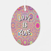 Liebe ist Liebe-Stolz Ornament Aus Metall (Vorderseite links)