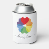 Liebe ist Liebe Stolz Rainbow Hearts Dosenkühler (Kanne Rückseite)