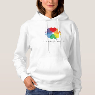 Liebe ist Liebe Stolz Rainbow Hearts Hoodie