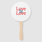 Liebe ist Liebe Stolz rot Juni LGBTQ Einfachtext Fächer (Rückseite)