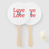 Liebe ist Liebe Stolz rot Juni LGBTQ Einfachtext Fächer (Vorne und Hinten)